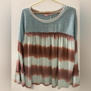NWT Ces Femme Tie Dye + Knit Top